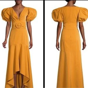 Sachin + Babi Mustard Puff Sleeve Gown